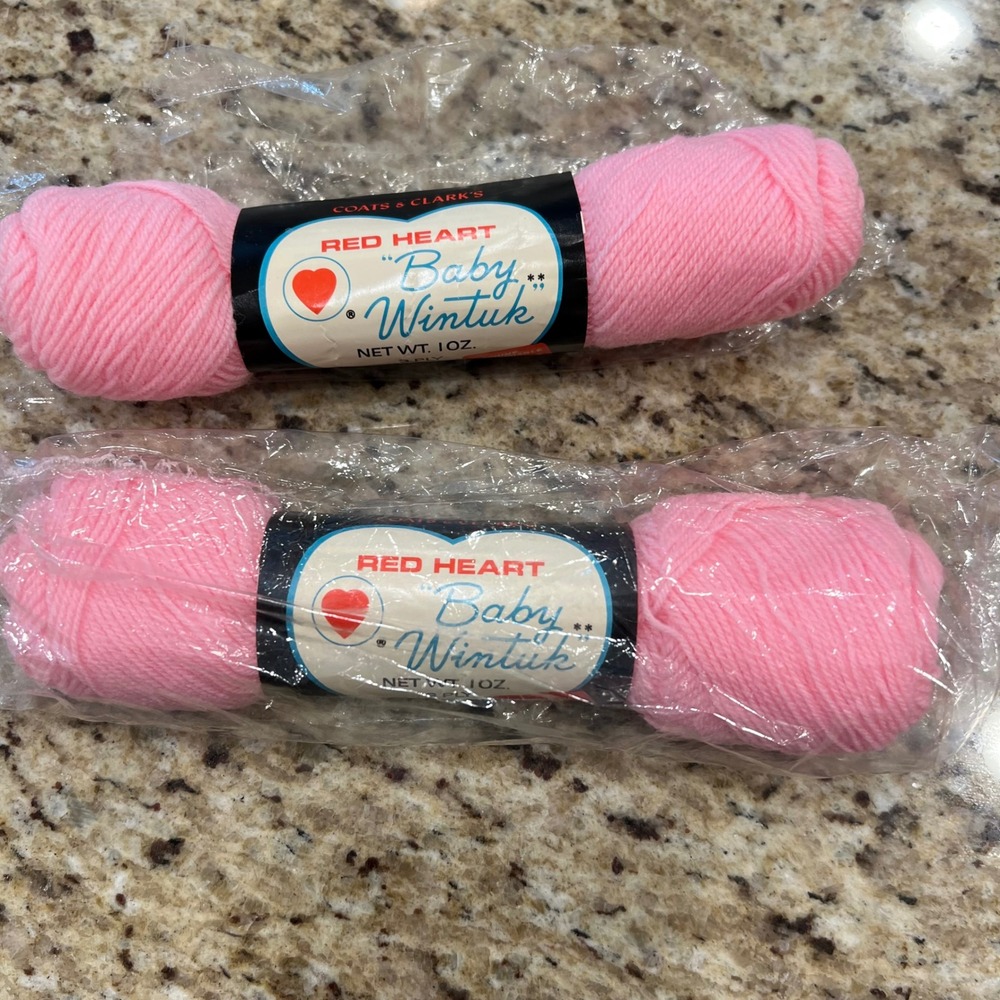 Vintage Red Heart Baby Wintuk Yarn Light Pink 3 Ply Orlon Acrylic 2 Skeins E.251